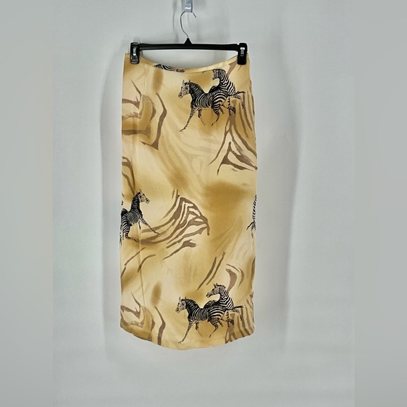 silk collection Dresses & Skirts - 4/$25 Silk Club Silk Slip Lined Animal Print Zebra Frstive Maxi Skirt 12